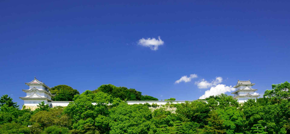 明石城の櫓と石垣